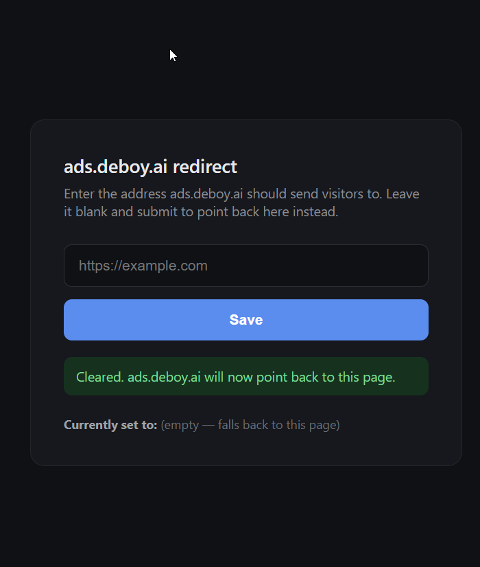 ads.deboy.ai redirect tool